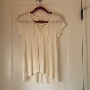 Hollister cross strapped white T Shirt